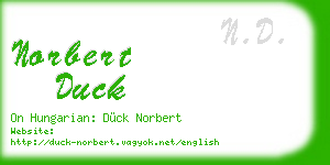 norbert duck business card